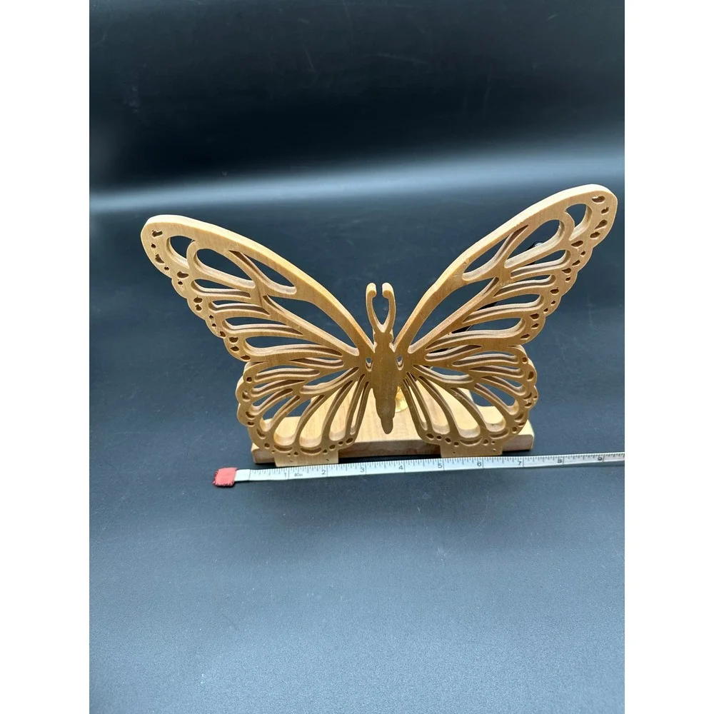 Butterfly Wood Pen‎ Holder North Pole Alaska Handmade Desk Decor Gift